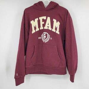 MFAM Nickmercs Maroon Spartan Helmet‎ Graphic Hoodie Mens Large 100% Cotton